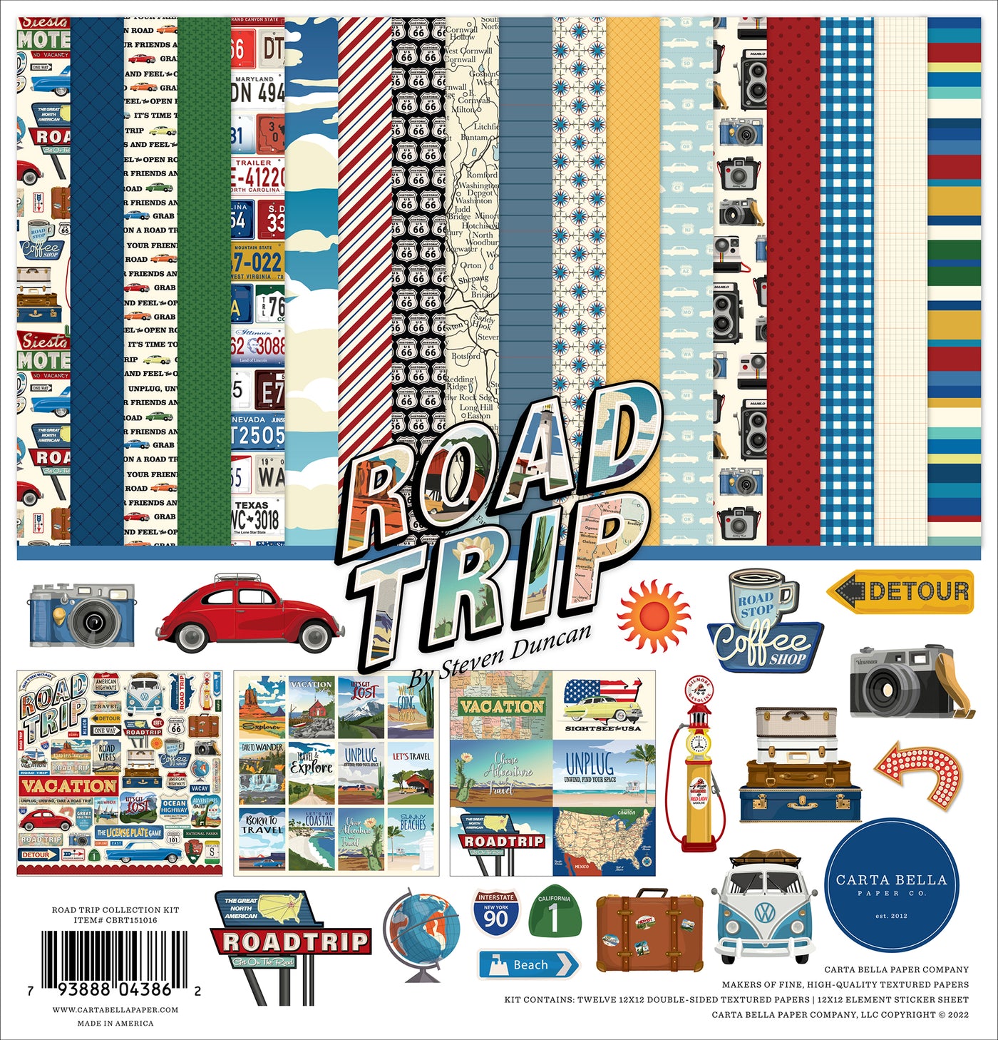 Road Trip Collection for Carta Bella Paper.