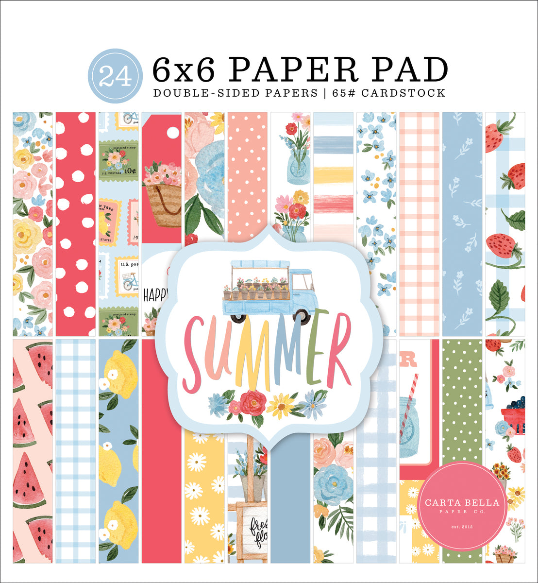Summer 6x6 patterned paper pad from Carta Bella Paper Co.