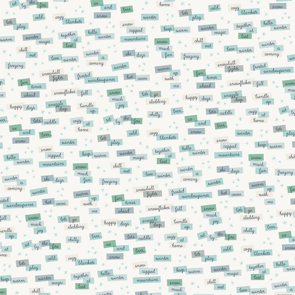 WINTER WORDS - 12x12 Patterned Cardstock - Carta Bella