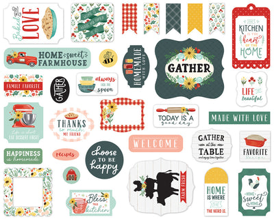 Sunflower Market Ephemera Die Cut Cardstock Pack includes 33 different die-cut shapes ready to embellish any project.