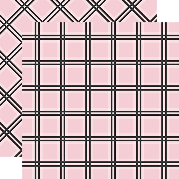 PINK TATTERSALL Tartan patterned 12x12 cardstock