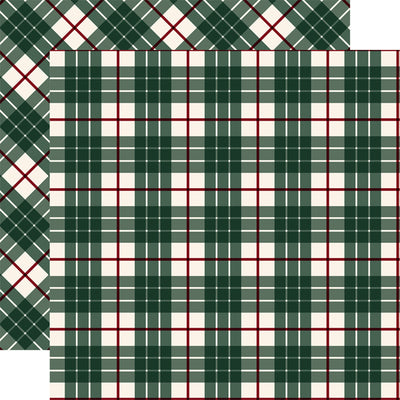 GREEN GLEN Tartan patterned 12x12 cardstock