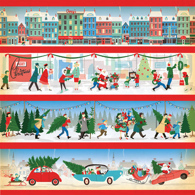 CHRISTMAS BORDER STRIPS - 12x12 Patterned Cardstock - Carta Bella