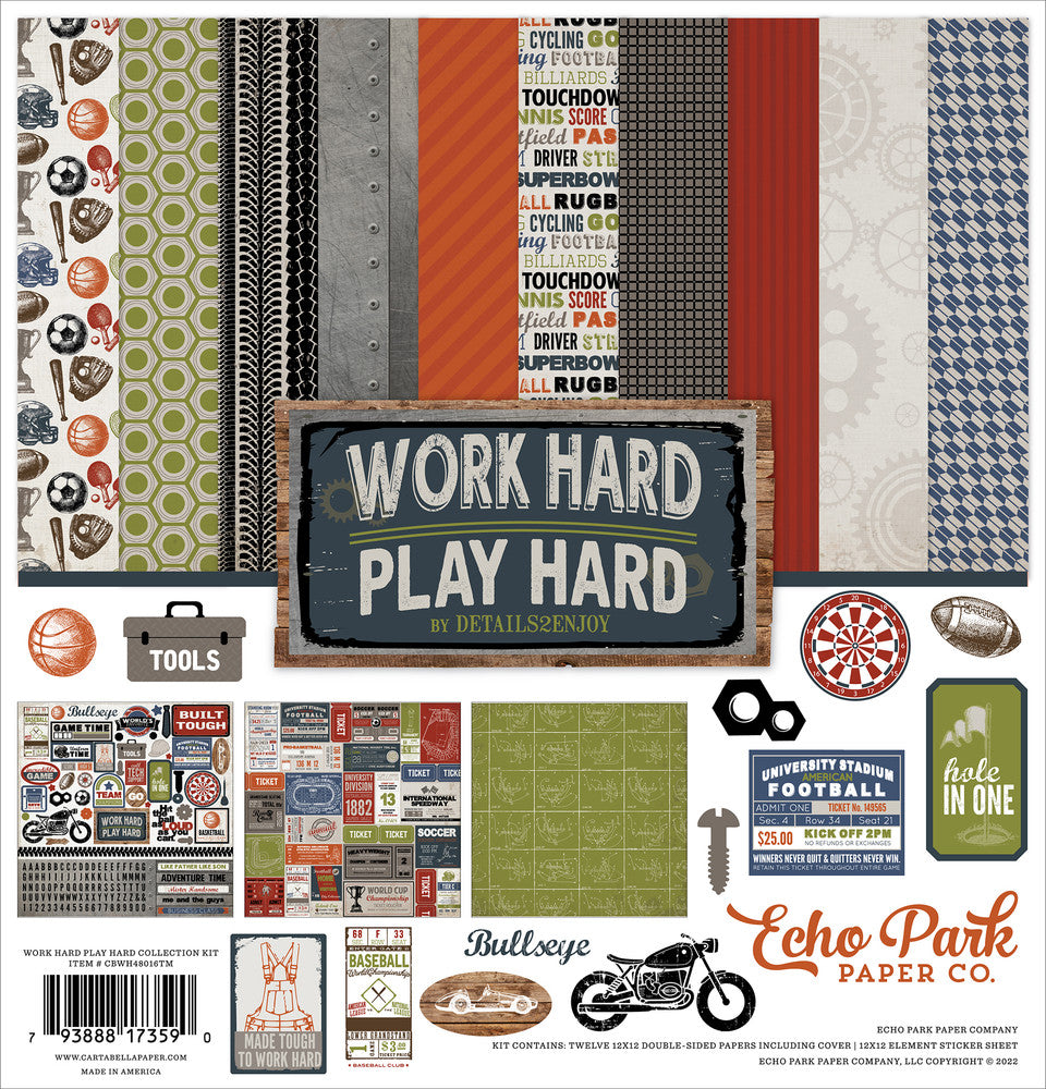 WORK HARD PLAY HARD 12x12 Collection Kit - Echo Park