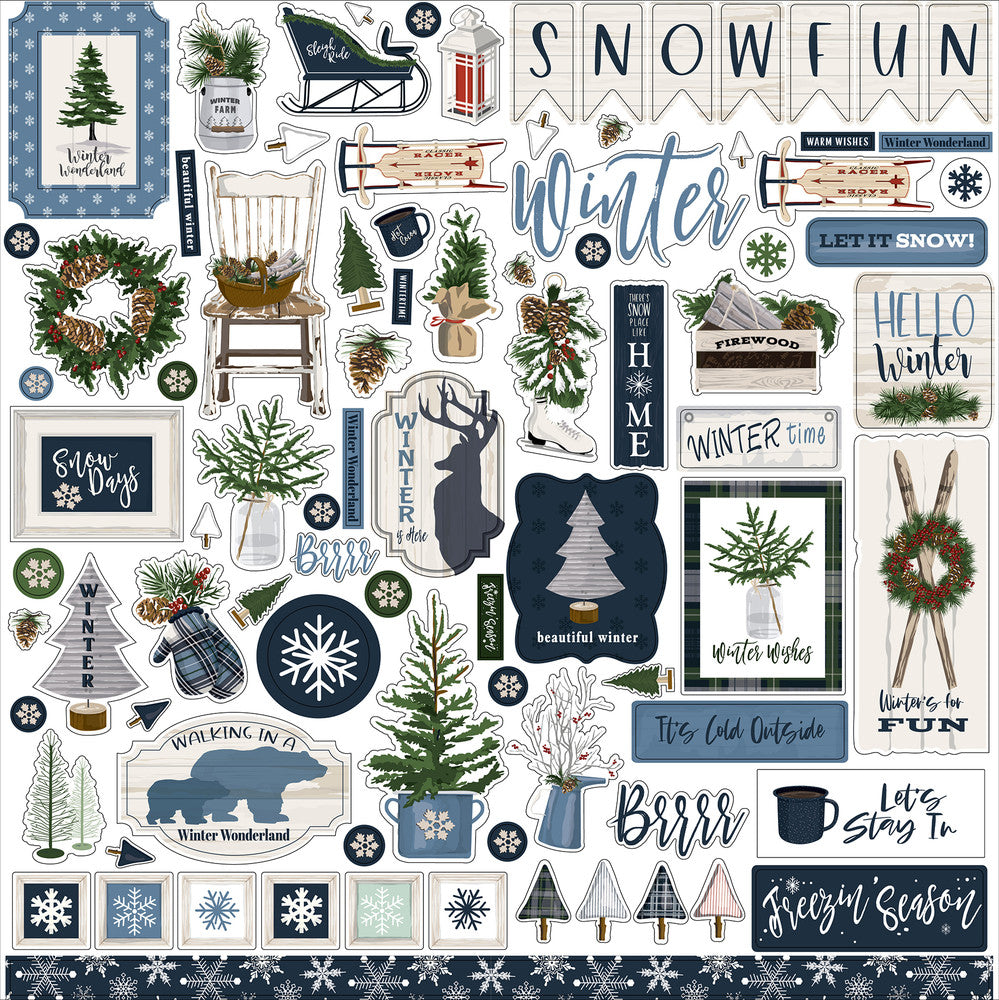 snowflakes, trees, words and phrases