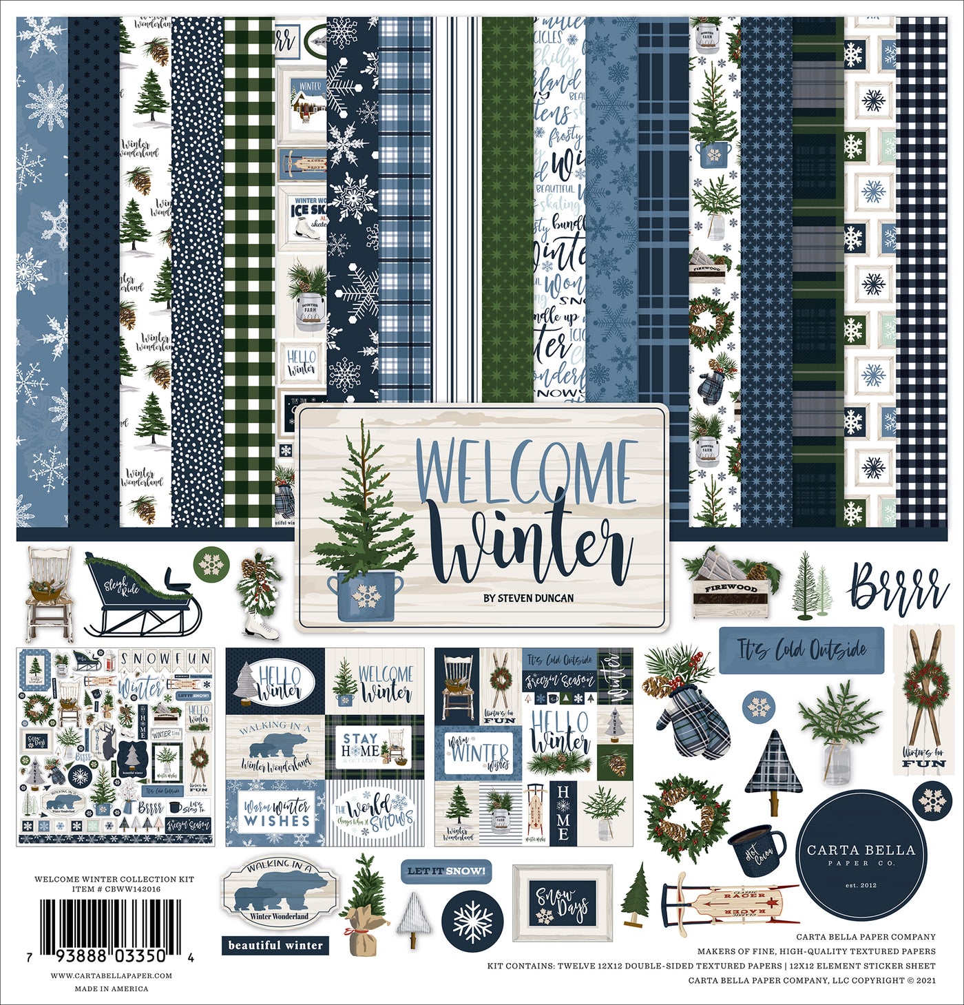 WELCOME WINTER 12x12 Collection Kit - Carta Bella