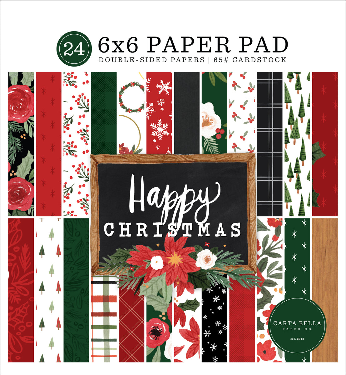 Happy Christmas 6x6 patterned paper pad from Carta Bella Paper