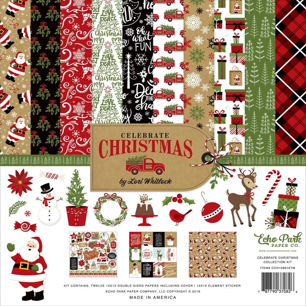 CELEBRATE CHRISTMAS 12x12 cardstock collection kit by Echo Park Paper - Christmas theme