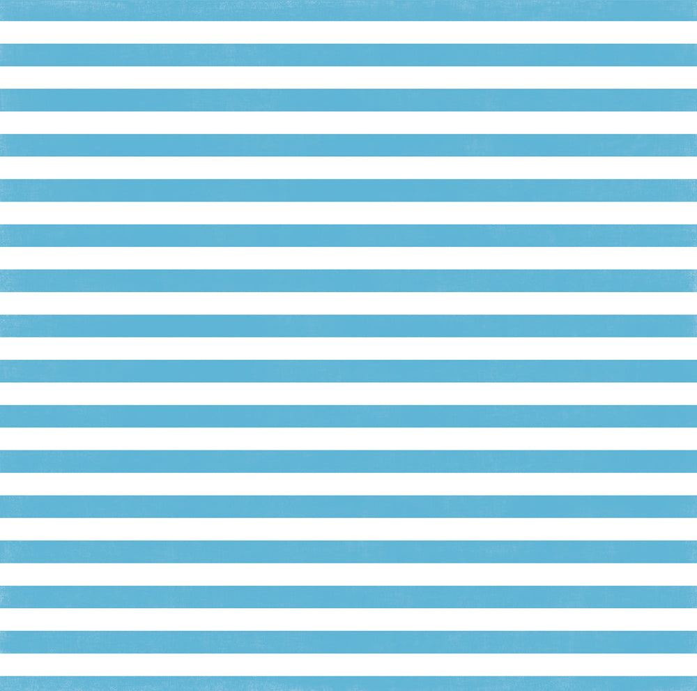 Poolside Stripe 12x12 cardstock from Echo Park Paper - blue and white - front side