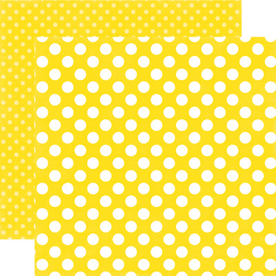 LEMON PASSION DOT 12x12 Cardstock from Dots & Stripes Collection by Echo Park Paper Co.