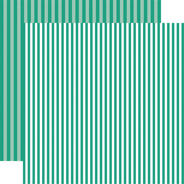 SEA TURTLE STRIPE marine green 12x12 patterned cardstock from Echo Park Paper Co.