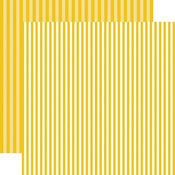 STARFISH STRIPE white on yellow 12x12 patterned cardstock from Echo Park Paper Co.