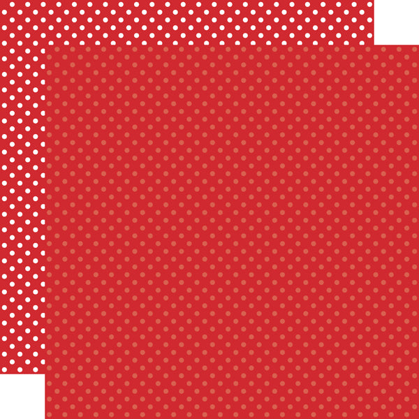 red with little white polka-dots, red with little light red polka-dots reverse. 