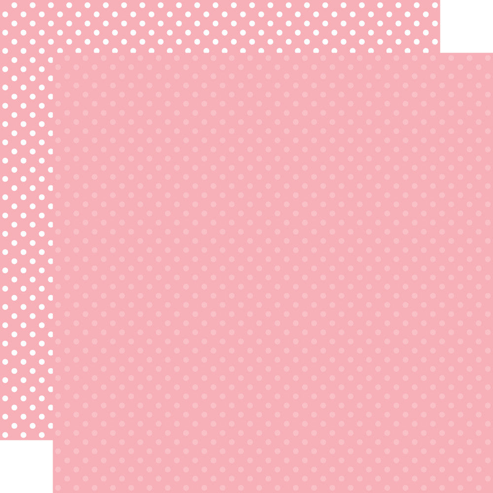Double-sided 12x12 cardstock sheets - pink with little white polka-dots, pink with little light pink polka-dots reverse. 65 lb. smooth cardstock. -Echo Park