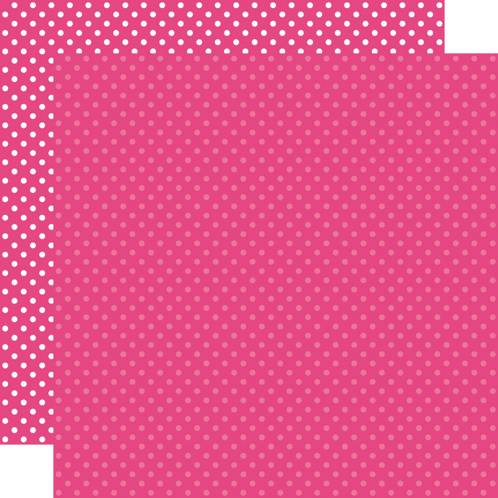 Double-sided 12x12 cardstock sheets - hot pink with little white polka-dots, hot pink with little pink polka-dots reverse. 65 lb. smooth cardstock. -Echo Park