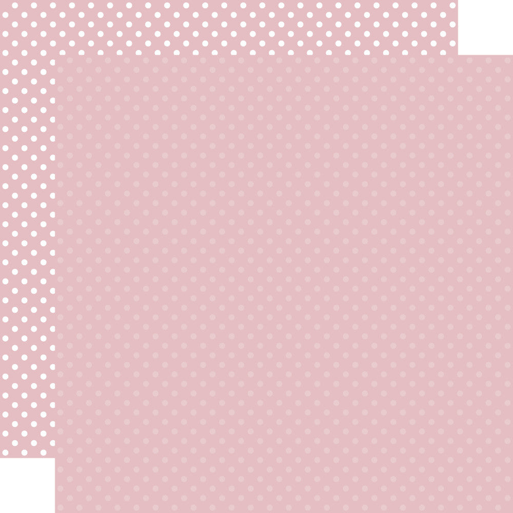 Double-sided 12x12 cardstock sheets - Light mauve with little white polka-dots, light mauve with little lighter mauve polka-dots reverse. 65 lb. smooth cardstock. -Echo Park