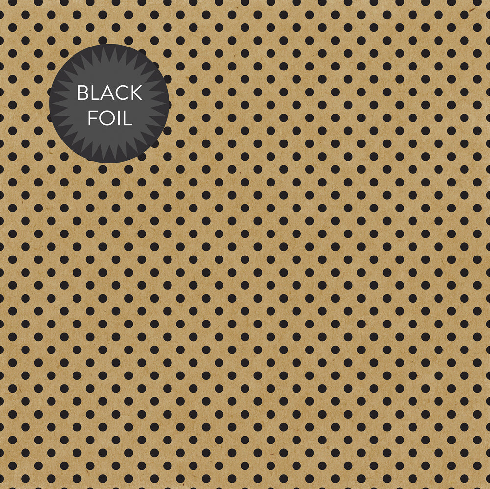 BLACK FOIL DOT KRAFT 12x12 Dots & Stripes Cardstock The 12x12 Cardstock Shop