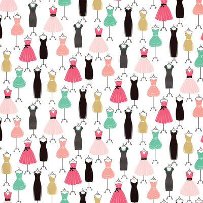 12x12 cardstock featuring torso mannequins with cute dresses from Echo Park Paper