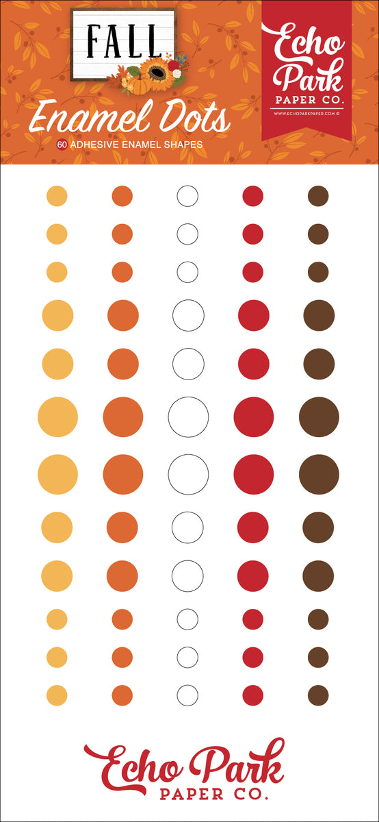 60 enamel dots in five autumn colors for embellishing paper crafts - Echo Park Paper
