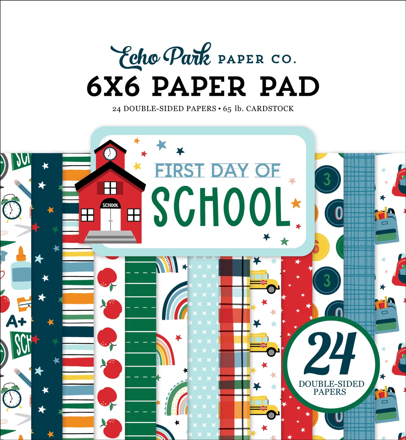 6x6 pad recalls school days and related paraphernalia. Fun for cards and papercrafts.; includes 24 double-sided pages.