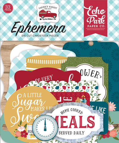 Farmer's Market Ephemera Die Cut Cardstock Pack.  Pack includes 33 different die-cut shapes ready to embellish any project.