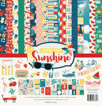 Good Day Sunshine 12x12 collection kit featuring summer fun patterned sheets - Echo Park Paper