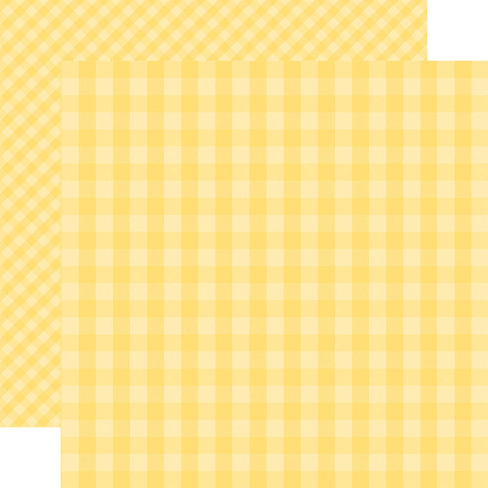 BANANA CREAM GINGHAM - 12x12 Double-Sided Patterned Paper - Echo Park
