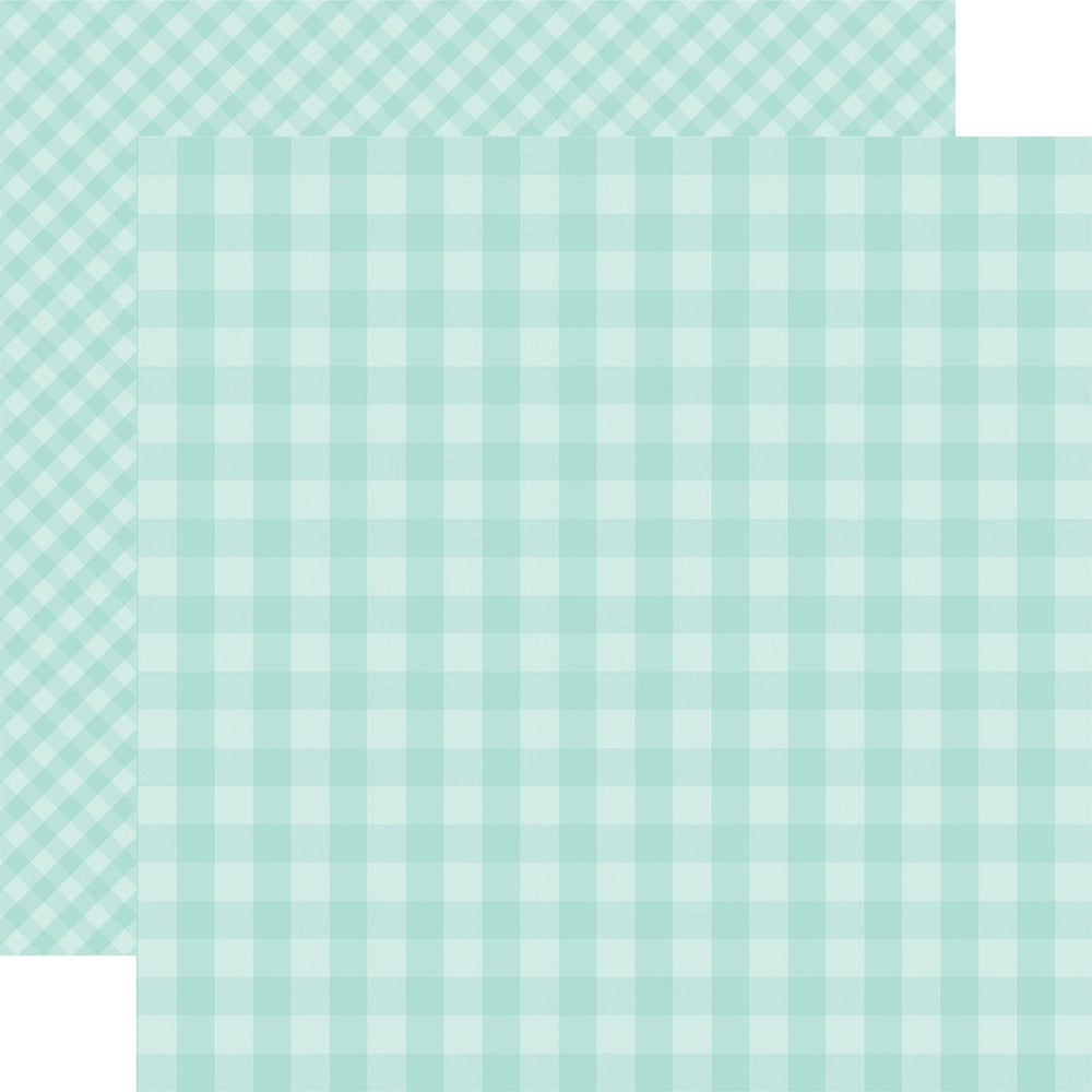 Multi-Colored (Side A - light teal gingham pattern, Side B - light teal gingham with smaller, diagonal pattern)