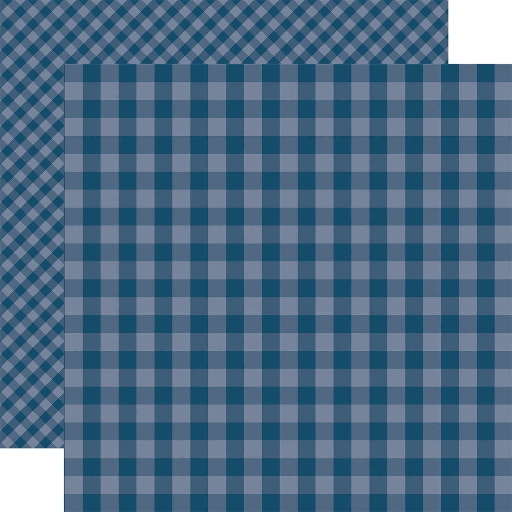 DEEP BLUE SEA GINGHAM - 12x12 Double-Sided Patterned Paper - Echo Park