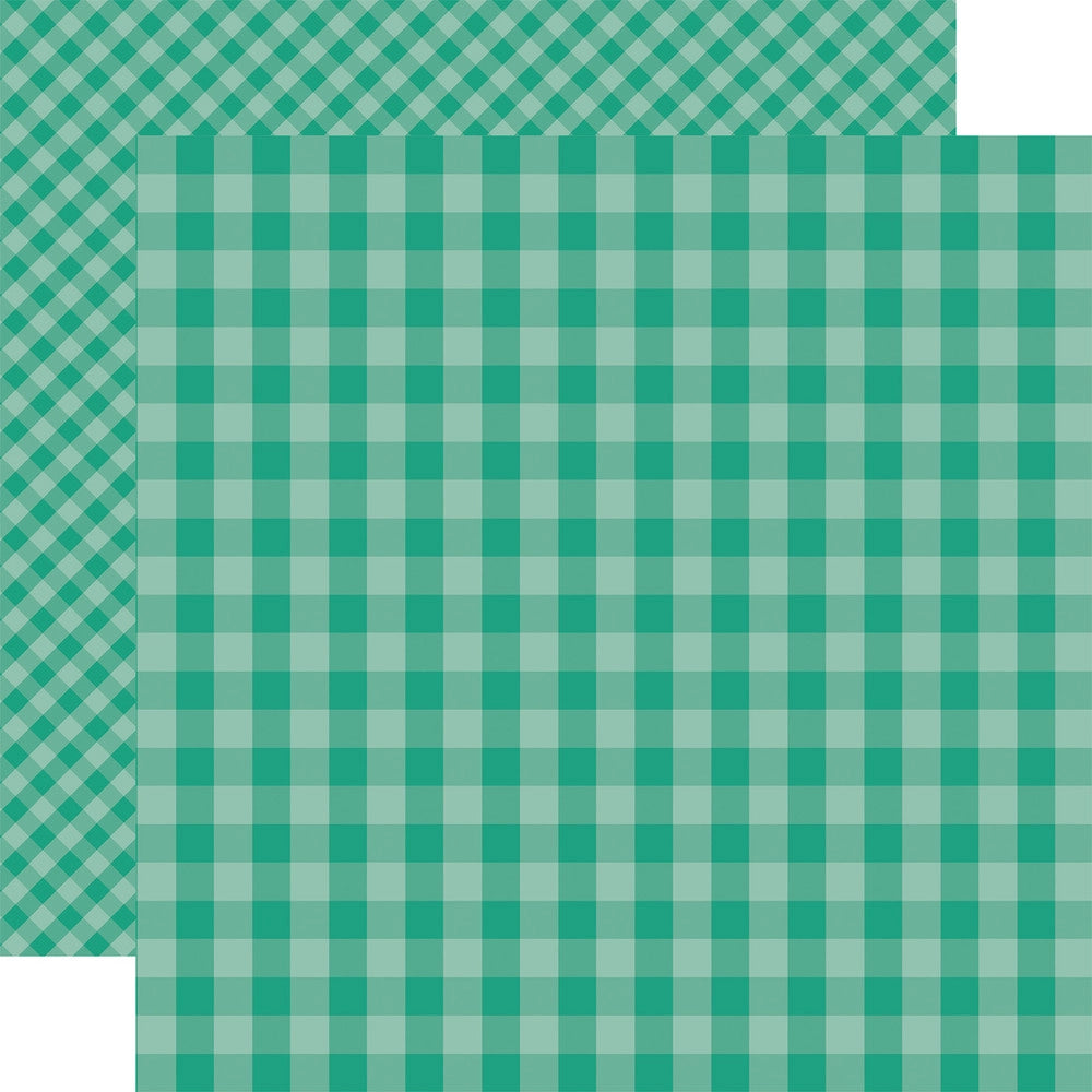 Multi-Colored (Side A - green gingham pattern, Side B - green gingham with smaller, diagonal pattern)