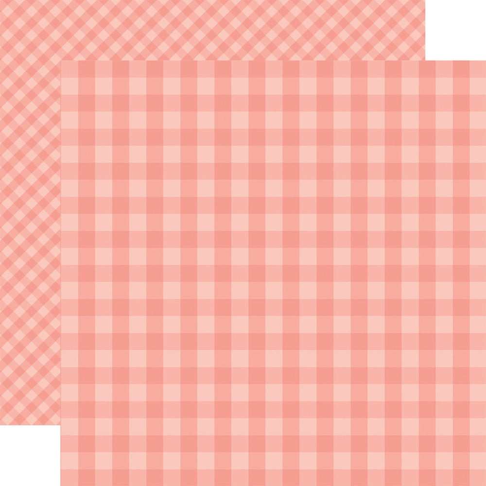 Multi-Colored (Side A - coral pink gingham pattern, Side B - coral pink gingham with smaller, diagonal pattern)