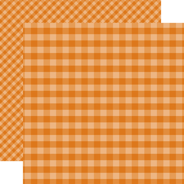 Orange Gingham - 12x12 double-sided patterned paper from Echo Park