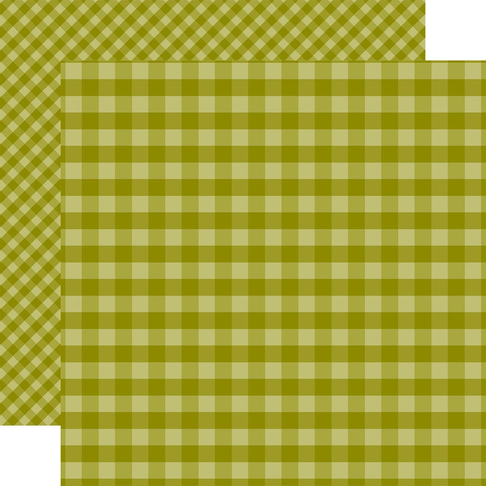 Multi-Colored (Side A - olive green gingham pattern, Side B - olive green gingham with smaller, diagonal pattern)