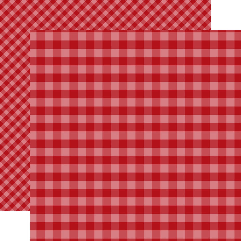 Multi-Colored (Side A - dark red gingham pattern, Side B - dark red gingham with smaller, diagonal pattern)