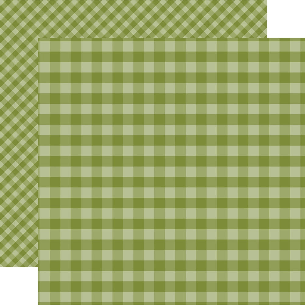 Multi-Colored (Side A - olive green gingham pattern, Side B - olive green gingham with smaller, diagonal pattern)