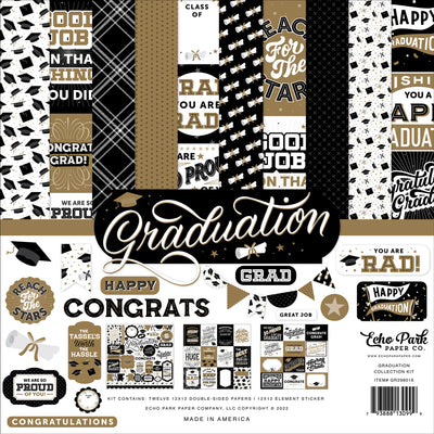 Twelve double-sided papers featuring a graduation theme. Designs and images of graduation. 12x12 inch textured cardstock—archival quality and acid-free.