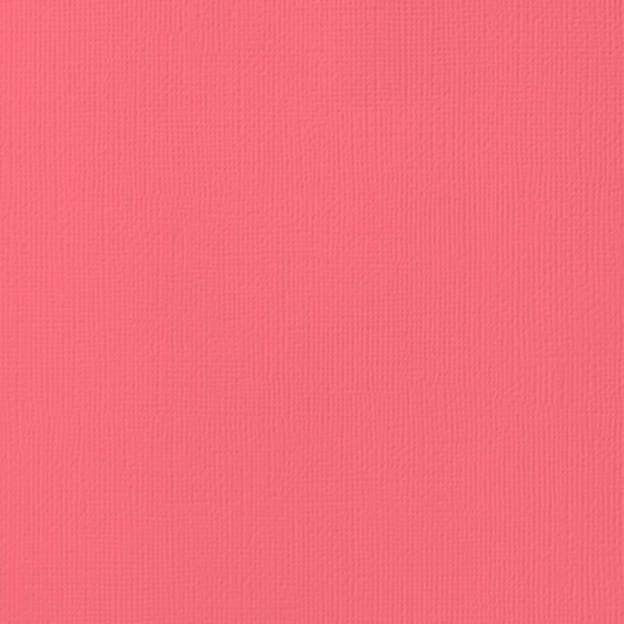 GRAPEFRUIT pink cardstock - 12x12 inch - 80 lb - textured scrapbook paper - American Crafts