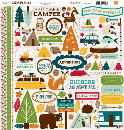 CALL OF THE WILD 12x12 Element Stickers Echo Park Camping Scrapbook