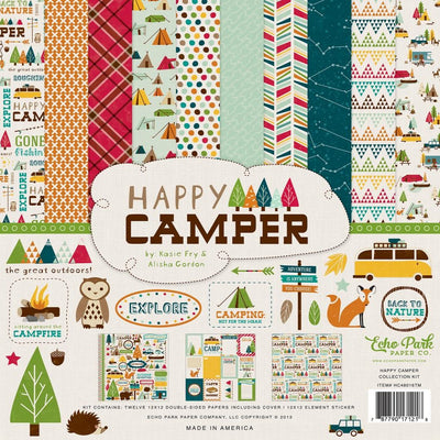 HAPPY CAMPER 12x12 Collection Kit from Echo Park Paper Co. - includes Element Sticker Sheet