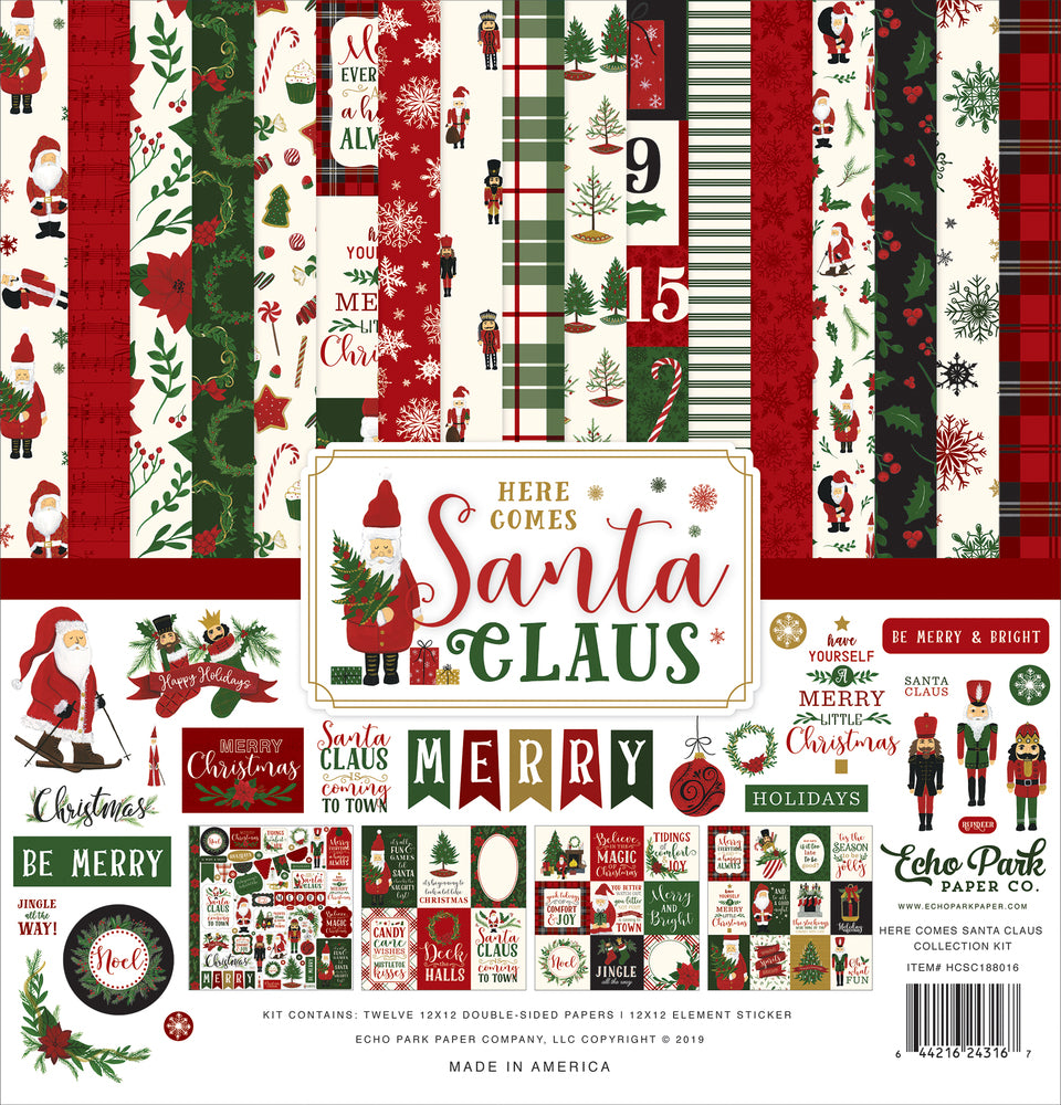 HERE COMES SANTA CLAUS 12x12 Collection Kit from Echo Park Paper Co.