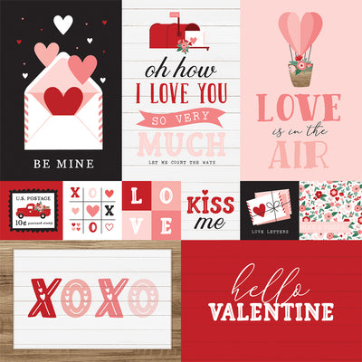 HELLO VALENTINE MULTI JOURNALING CARDS - 12x12 Double-Sided Patterned Paper - Echo Park
