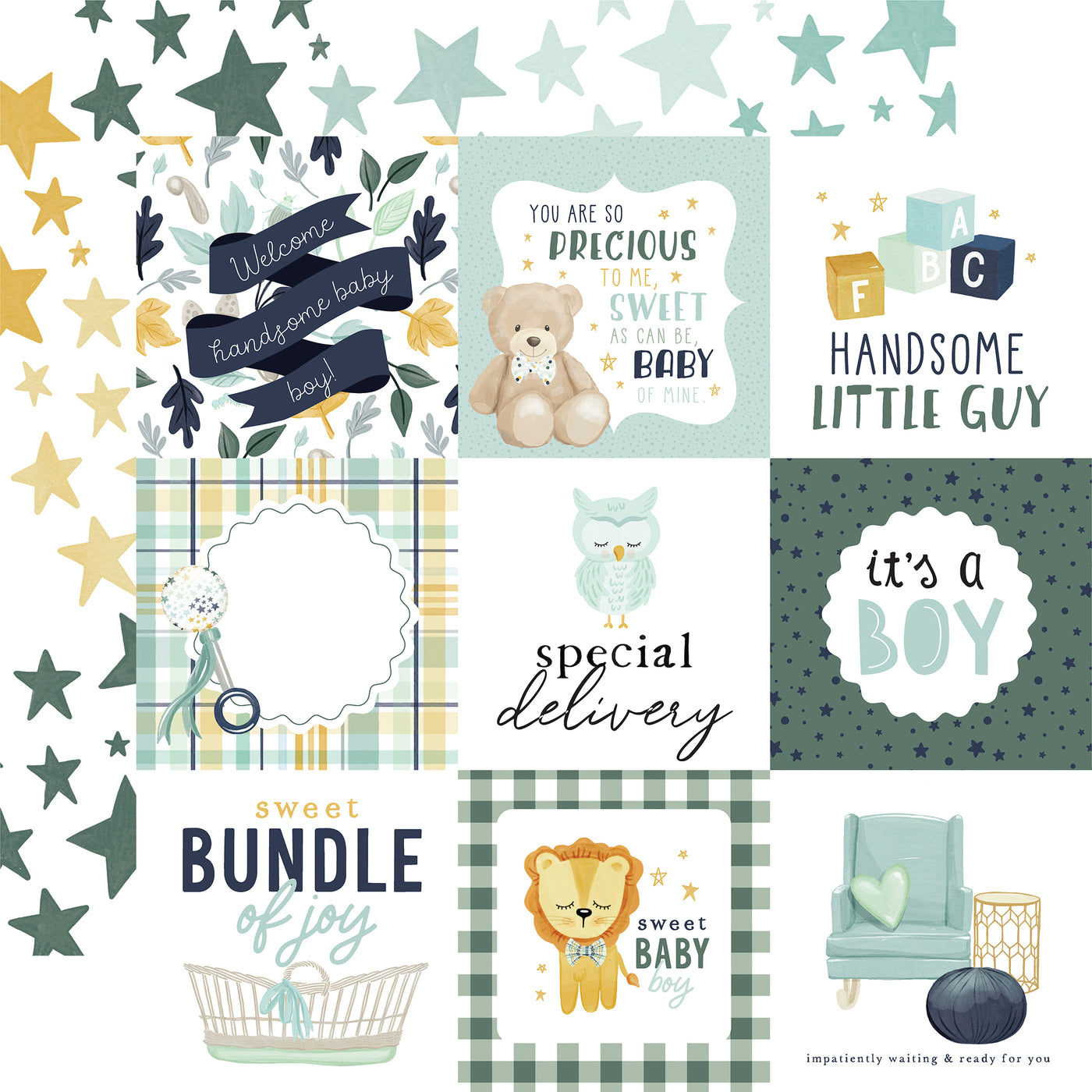 Echo Park Collection Kit 12x12 Hello Baby Boy