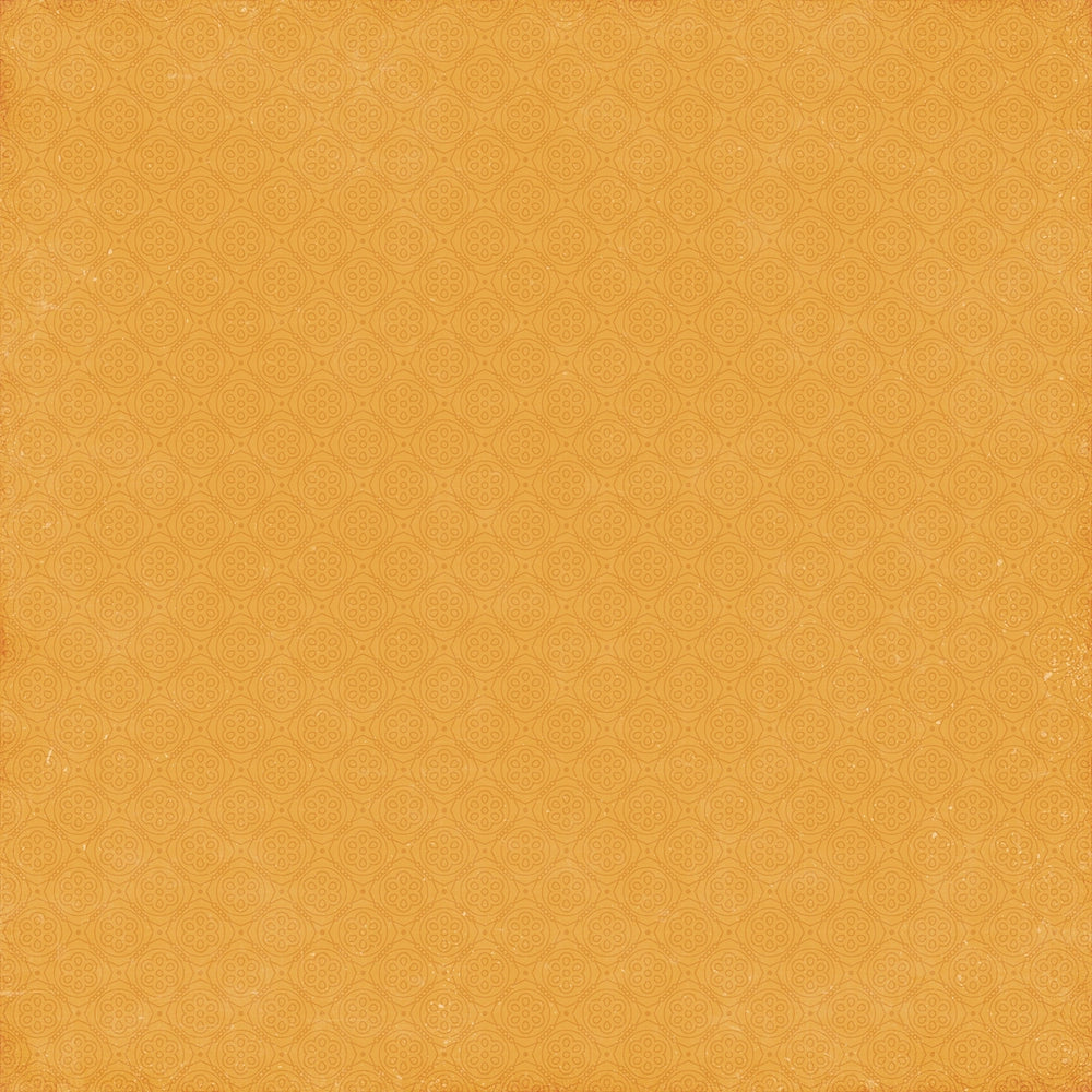 Side B - yellow geometric medallion pattern on golden yellow background
