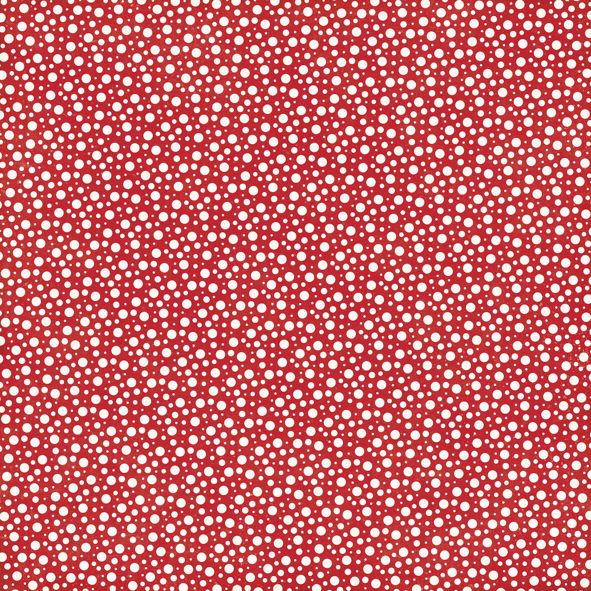 12x12 patterned paper with lots of snowballs on red background - Echo Park Paper