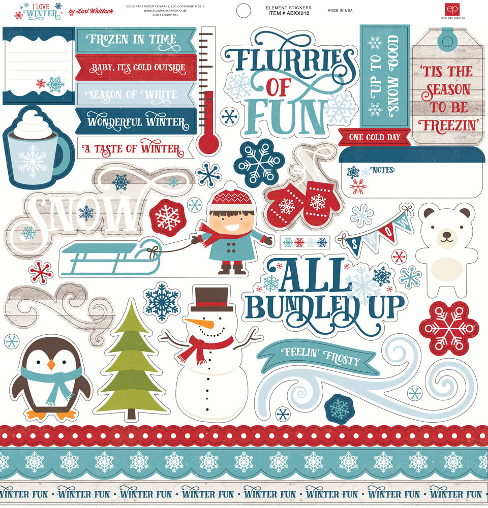 I LOVE WINTER 12x12 Collection Kit - Echo Park