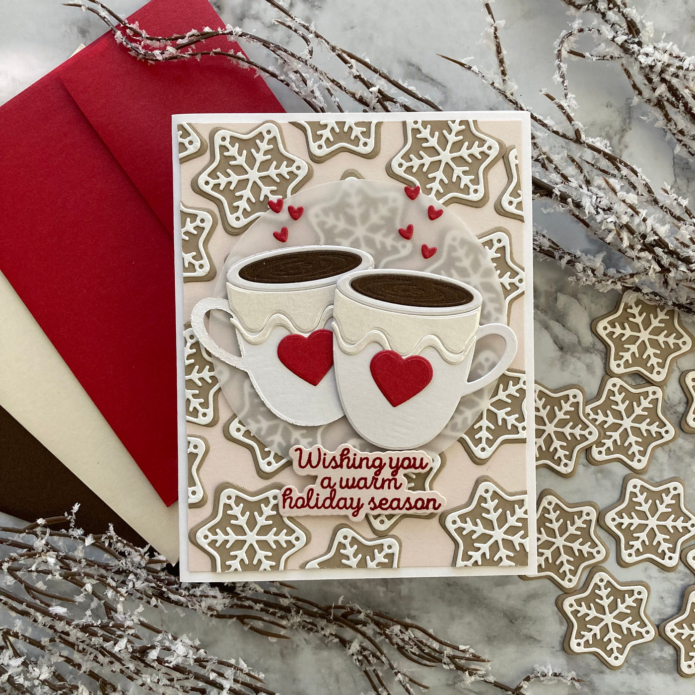 Hot Cocoa Handmade Winter Card with Bazzill Card Shoppe