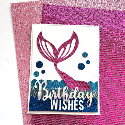 mermaid card with sequin glitter
