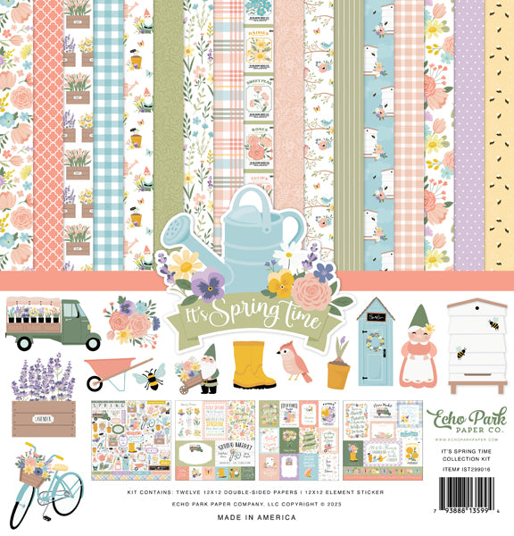 Twelve double-sided designer sheets with the perfect designs to welcome springtime. Spring-related images and phrases. 12x12 textured patterned paper.