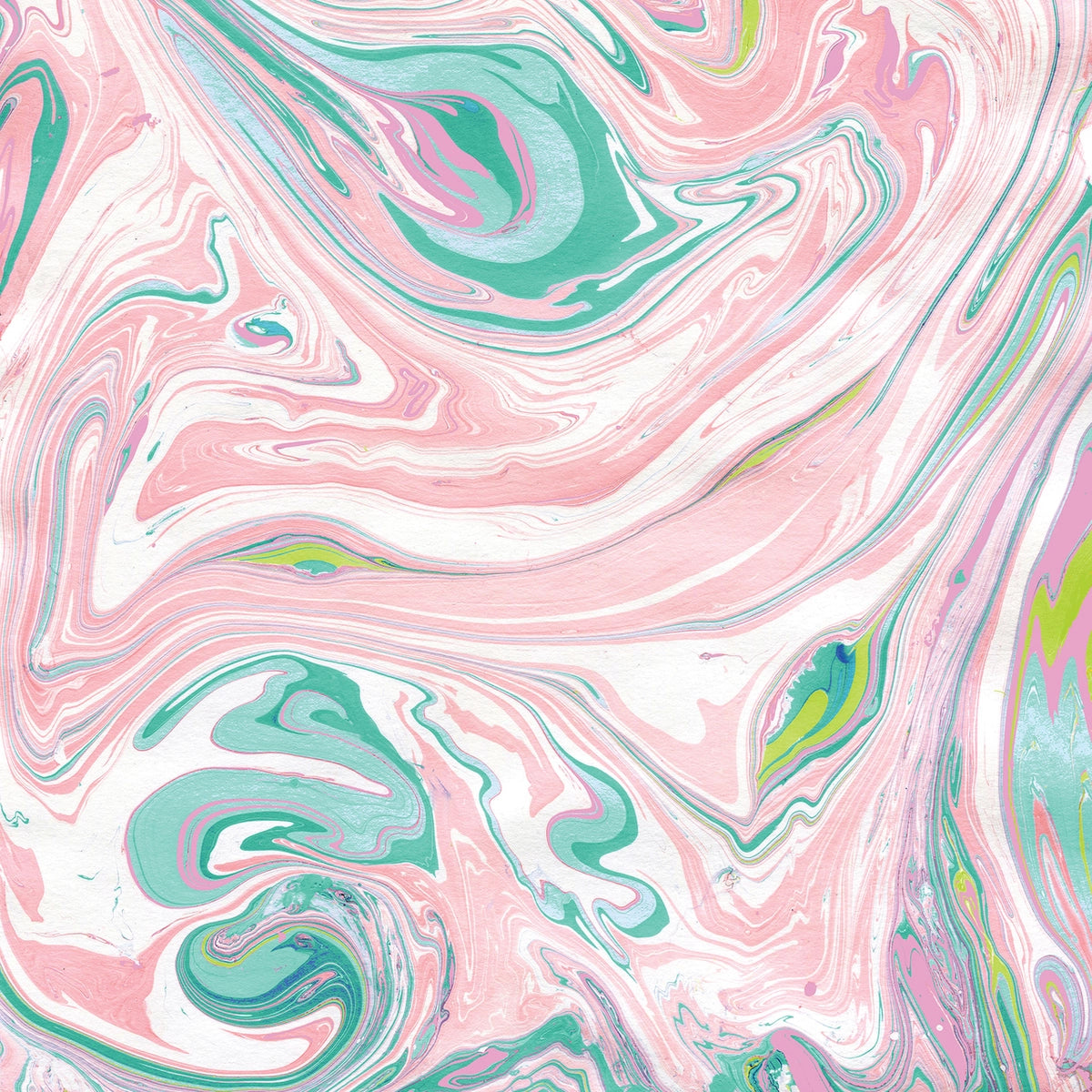 Side B - pink, white, and turquoise marble abstract pattern