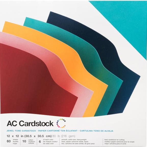 JEWEL TONE - cardstock variety pack - 60 ct - 12x12 inch - 80 lb - smooth scrapbook paper - American Crafts - front